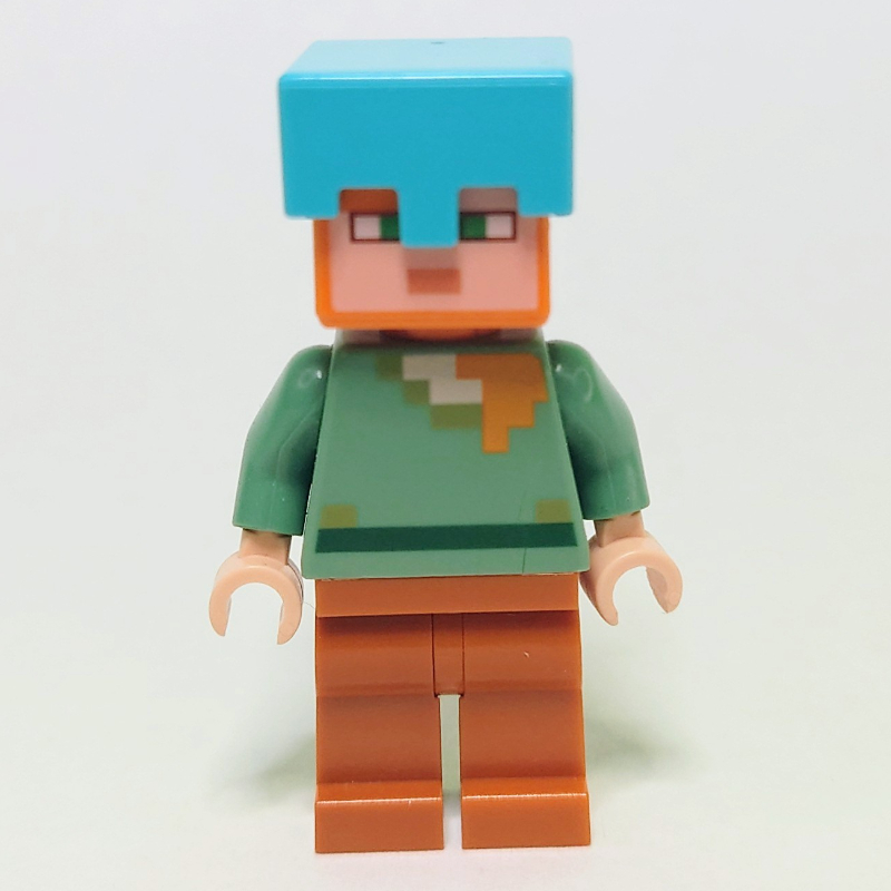 Lego Alex in Medium Azure Helmet and Dark Orange Legs