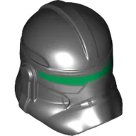 Helmet Clone Trooper Phase 2, Closed Front, Green Visor Print / Black