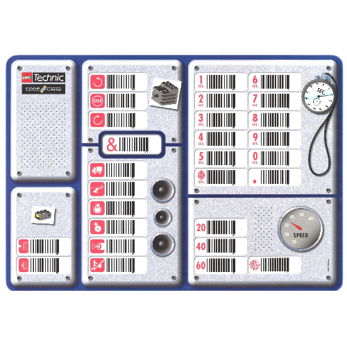 Lego Activity Card, Code Pilot Bar Code Sheet, Laminated, Dual Sided / [No Color/Any Color]