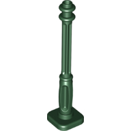 Lego Lamp Post 2 x 2 x 7 with 4 Base Flutes / Dark Green