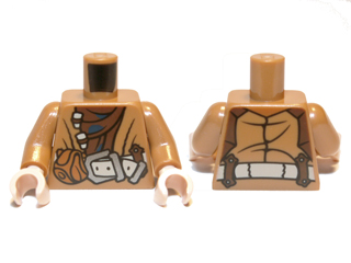 Lego Torso LotR Coat with Brown Shirt and Belt with Pouch Pattern / Medium Nougat Arms / Light Nougat Hands
