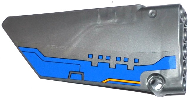 Lego Technic, Panel Fairing #17 Large Smooth, Side A with Blue Milano Spaceship Pattern (Sticker) - Set 76021