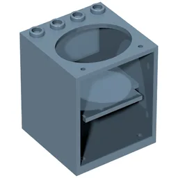 Belville, Cupboard 4 x 4 x 4 with Elliptical Hole for Sink / Sand Blue