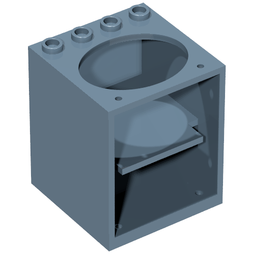 Lego Belville, Cupboard 4 x 4 x 4 with Elliptical Hole for Sink / Sand Blue