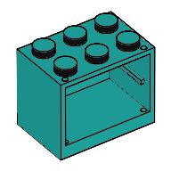 Lego Cupboard 2 x 3 x 2 with Solid Studs / Dark Turquoise
