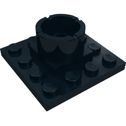 Boat, Mast Section Base, Plate 4 x 4 x 1 2/3 / Black