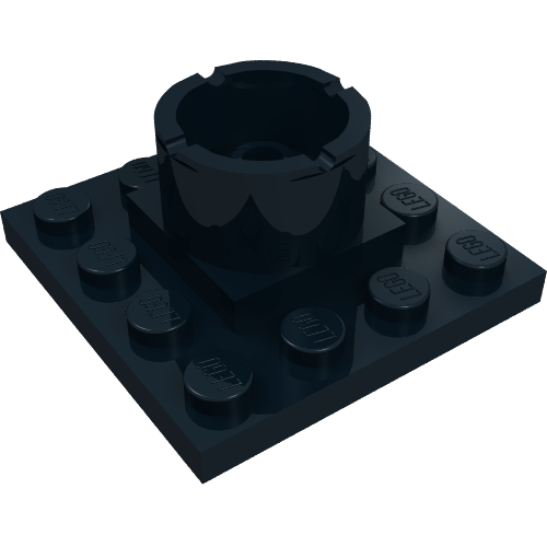 Lego Boat, Mast Section Base, Plate 4 x 4 x 1 2/3 / Black