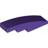 Brick Curved 4 x 1 No Studs [Stud Holder with Symmetric Ridges] / Dark Purple