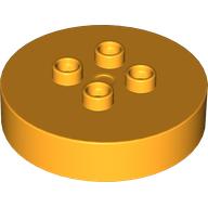 Lego Duplo Brick Round 4 x 4 with 4 Studs / Bright Light Orange