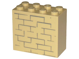 Lego Brick 2 x 4 x 3 with Bricks Pattern (Sticker) - Set 4852
