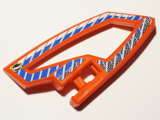 Lego Technic, Panel RC Car Panel Flexible Right with Dirt Crusher Logo and Gray Stripes on Blue and Black Background Pattern (Stickers) - Set 8369-2