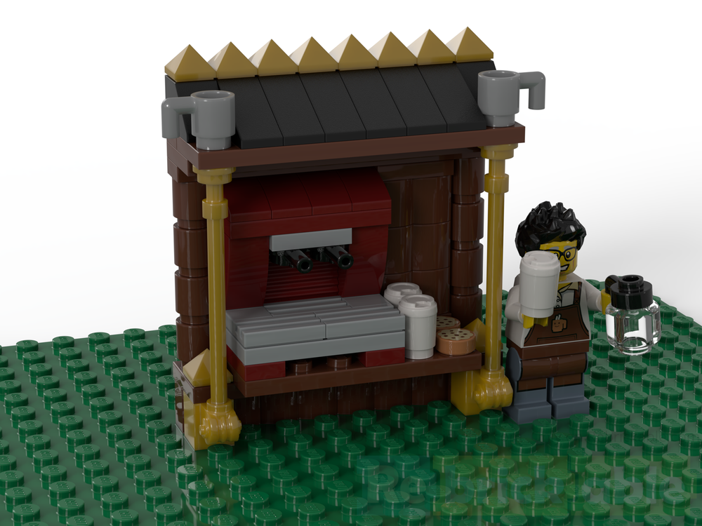 Lego Coffee sales stand in minifigure scale