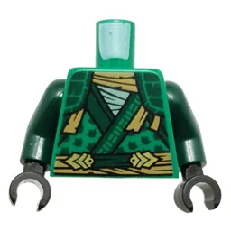 Torso Robe, Tan Belt, Dark Green Trim and Markings Print, Dark Green Arms, Black Hands / Green