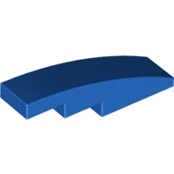 Brick Curved 4 x 1 No Studs [Stud Holder with Asymmetric Ridges] / Blue