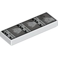 Lego Tile 1 x 3 with Photo Booth Photos print / White