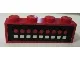 Brick 1 x 4 with 9 Red Dots, 9 White Squares on Black Pattern (Sticker)