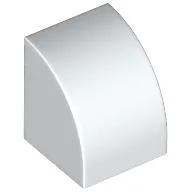 Brick Curved 1 x 1 / White