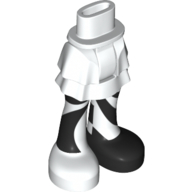 Lego Minidoll Hips and Layered Skirt with Black/white Legs Print / White