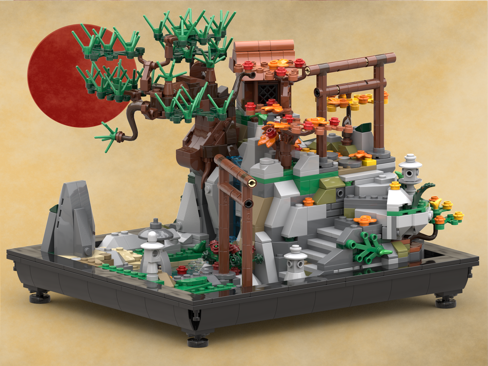 Lego Japanese Potted Shrine