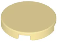 Tile Round 2 x 2 with Bottom Stud Holder / Tan