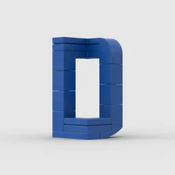 3D Letter D 3x3x5