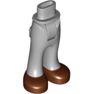 Lego Minidoll Hips and Trousers with Back Pockets and Reddish Brown Shoes Print / Light Bluish Gray