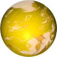 Projectile, Large Figure Weapon, Zamor Sphere / Ball with Marbled Yellow Pattern / Trans-Orange