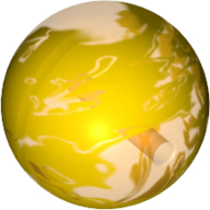 Lego Projectile, Large Figure Weapon, Zamor Sphere / Ball with Marbled Yellow Pattern