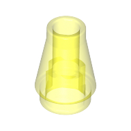 Lego Cone 1 x 1 [No Top Groove] / Trans-Neon Green