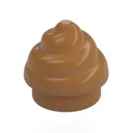 Plate Round 1 x 1 Swirled Top / Poo / Medium Nougat