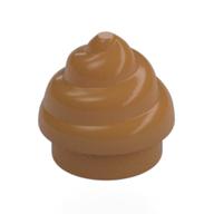 Lego Plate Round 1 x 1 Swirled Top / Poo / Medium Nougat