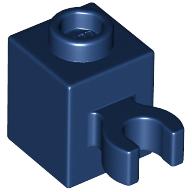 Lego Brick Special 1 x 1 with Clip Vertical [Open O Clip, Hollow Stud] / Dark Blue
