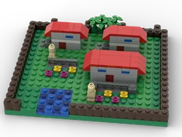 Pallet Town from Pokemon Red - Microfig 20x18