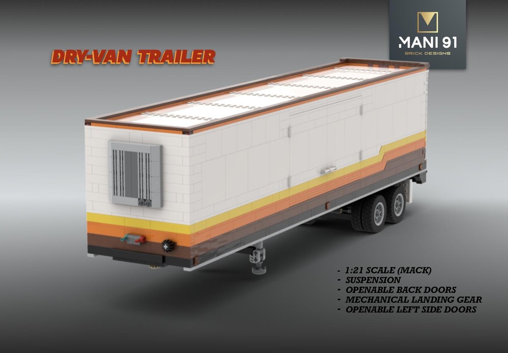 Lego DRY-VAN Trailer for Semi Trucks (Mack Scale 1:21)