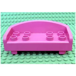 Duplo Couch / Sofa with Rounded Back and Eight Studs / Medium Dark Pink