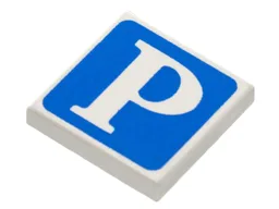 Tile 2 x 2 with 'P' on Blue Background Print