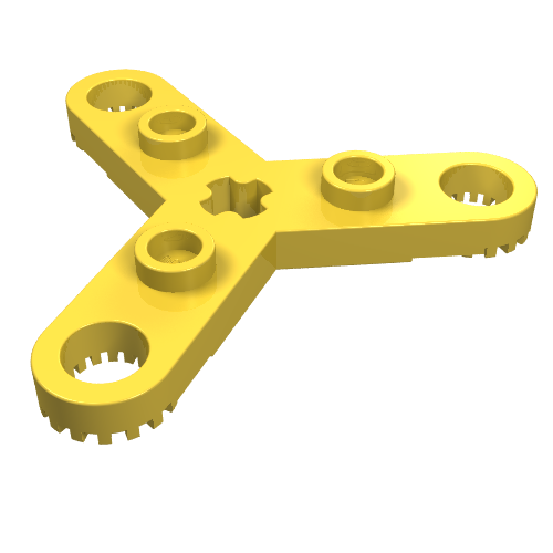 Lego Technic Plate Rotor 3 Blade with Toothed Ends and 3 Studs (Propeller) / Yellow