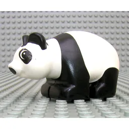 Duplo Animal Panda, Cub, with Eyes Looking Left Print [No Base] / White