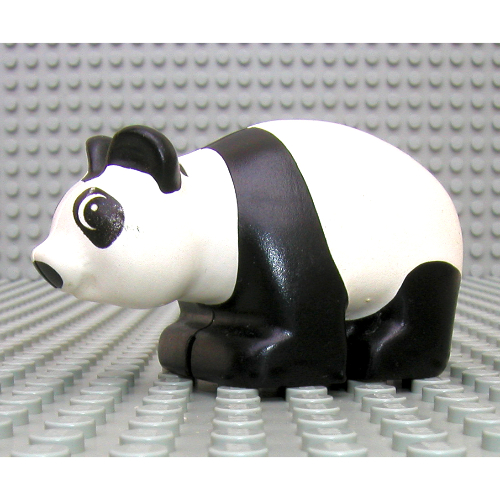 Lego Duplo Animal Panda, Cub, with Eyes Looking Left Print [No Base] / White
