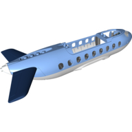 Lego Duplo Airplane Fuselage 14 x 30 x 5 / Medium Blue