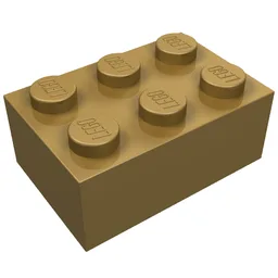 Brick 2 x 3 / Pearl Gold