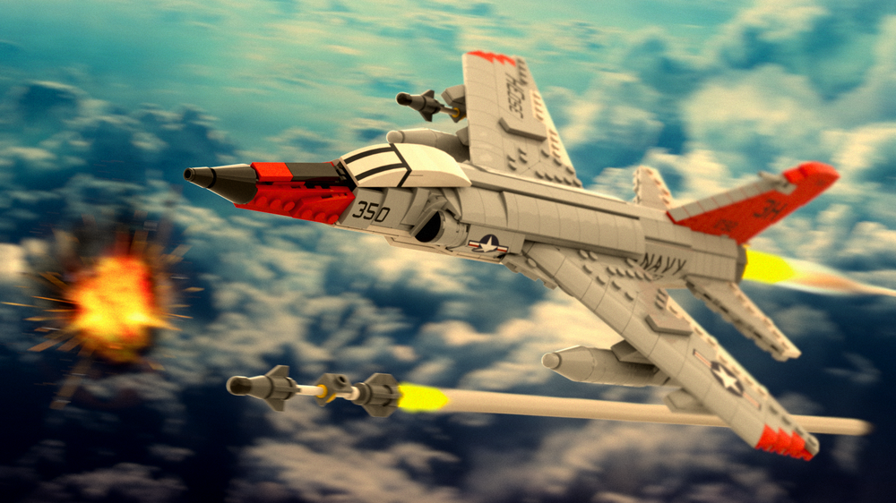 Lego 1:35 Scale F-11 Tiger (Blue Angels, Red & Gray Camo)