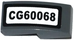 Slope, Curved 2 x 1 x 2/3 with 'CG60068' Pattern (Sticker) - Set 60068