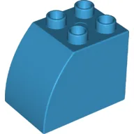 Duplo Brick 2 x 3 x 2 with Curved Top / Dark Azure