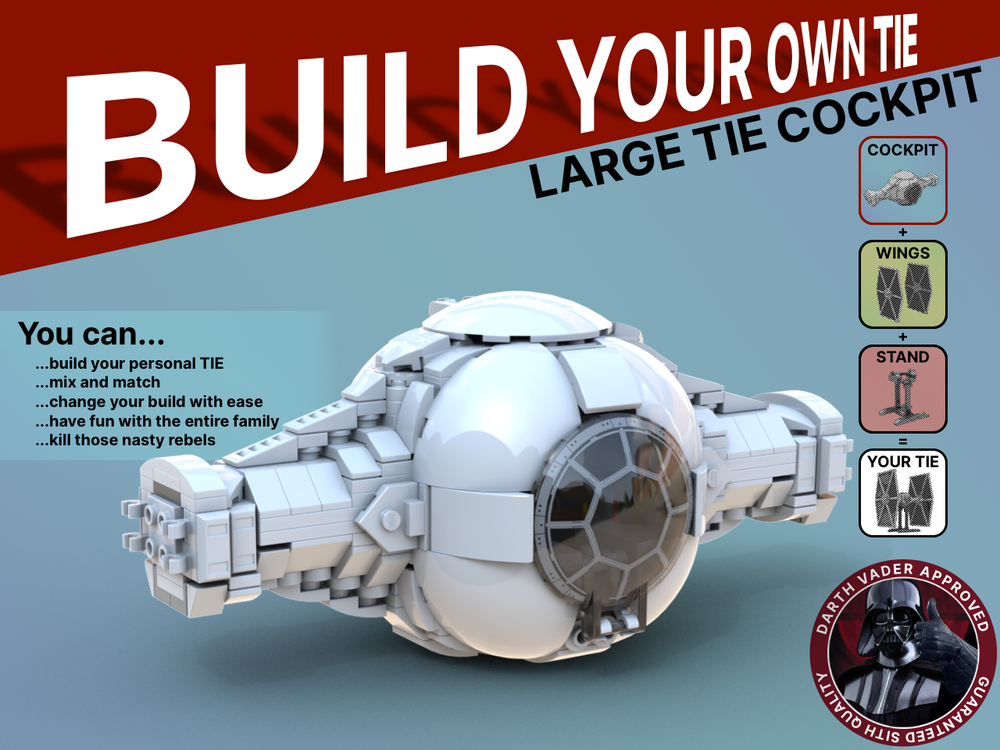 Lego Large TIE Cockpit - Build Your Own TIE