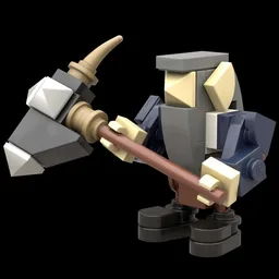 Medieval Dwarf with a large war hammer