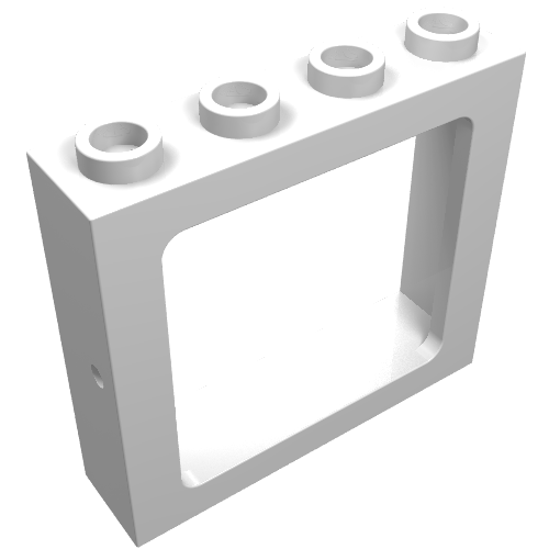 Lego Window 1 x 4 x 3 Train with All Studs Hollow / White