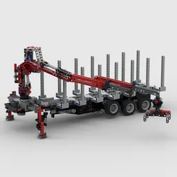 Logging trailer with crane