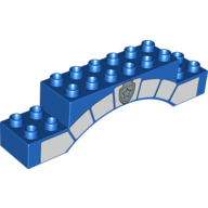 Lego Duplo Brick 2 x 10 x 2 Arch with Large Bricks, Police Badge Print / Blue