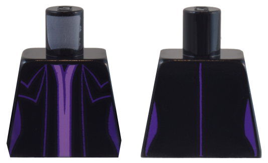 Lego Torso Female Dress with Dark Purple and Medium Lavender Trim and Seams Pattern